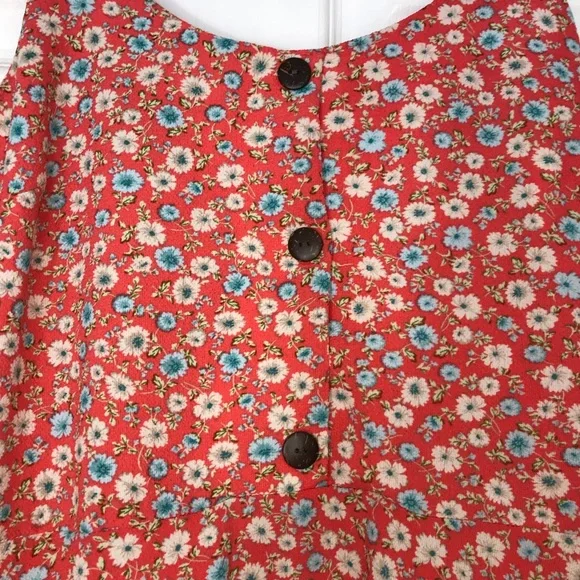 NWOT Orange & Blue Floral Tiered Maxi Dress - Picture 9 of 14